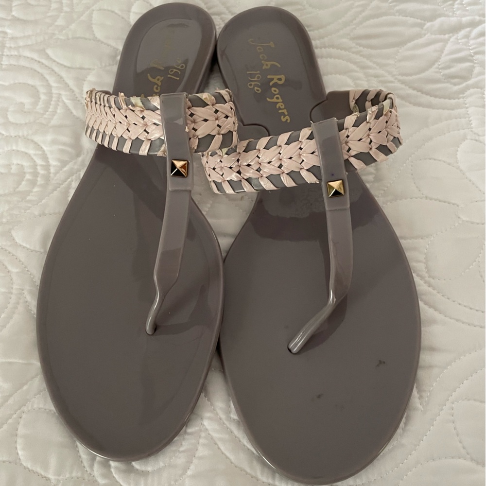 Jack Rogers Tinsley Grey & Blush Sz 10